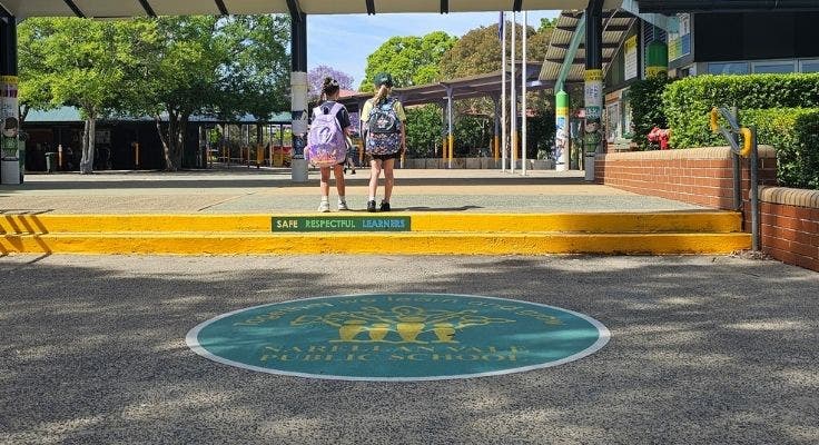 students arriving at school